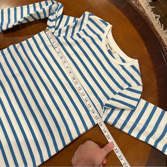 Boden Breton Stripe Easy Fit Mini Dress Blue/White Stripe 8L Jersey 3/4 Sleeve - Picture 12 of 16